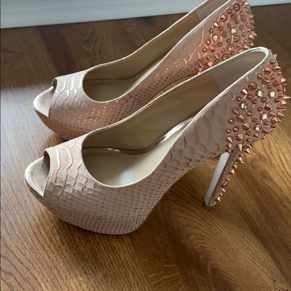 SAKS FIFTH AVENUE studded platform heels